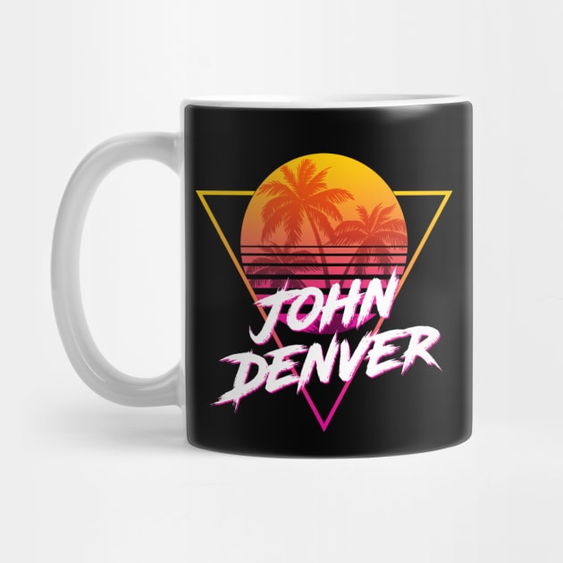 John Denver - Proud Name Retro 80s Sunset Aesthetic Design by DorothyMayerz Base